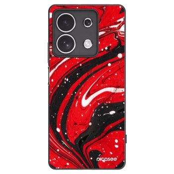 Picasee Μαύρη θήκη σιλικόνης για Xiaomi Redmi Note 13 4G - Red black