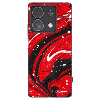 Picasee Μαύρη θήκη σιλικόνης για Xiaomi Redmi Note 13 Pro 4G - Red black
