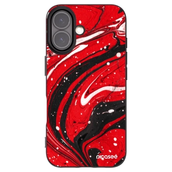 Picasee Μαύρη θήκη σιλικόνης για Apple iPhone 16 - Red black