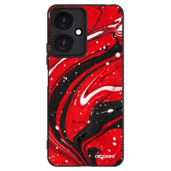 Picasee Μαύρη θήκη σιλικόνης για Xiaomi Redmi 13C 5G - Red black