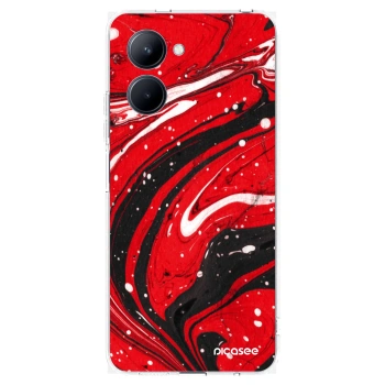 Picasee διαφανής θήκη σιλικόνης Realme C33 (2023) - Red black