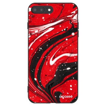 Picasee Μαύρη θήκη σιλικόνης για Apple iPhone 7 Plus - Red black