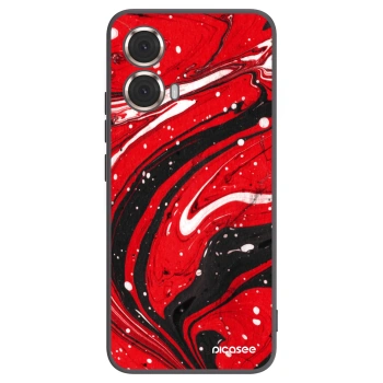 Picasee Μαύρη θήκη σιλικόνης για Motorola Moto G85 - Red black
