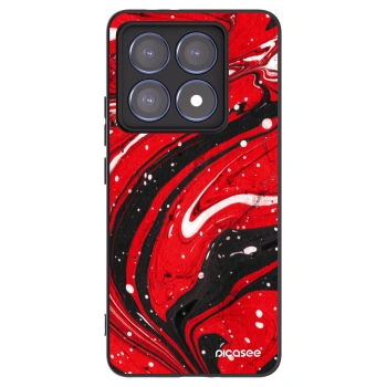 Picasee Μαύρη θήκη σιλικόνης για Xiaomi 14T Pro - Red black