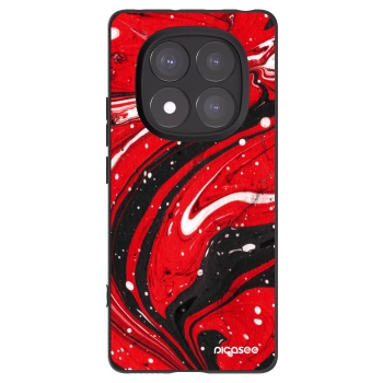 Picasee Μαύρη θήκη σιλικόνης για Xiaomi Redmi Note 14 Pro+ 5G - Red black
