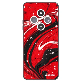 Picasee Μαύρη θήκη σιλικόνης για Xiaomi Redmi 14C - Red black