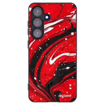 Picasee Μαύρη θήκη σιλικόνης για Samsung Galaxy S25 5G - Red black
