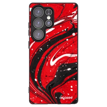 Picasee Μαύρη θήκη σιλικόνης για Samsung Galaxy S25 Ultra 5G - Red black