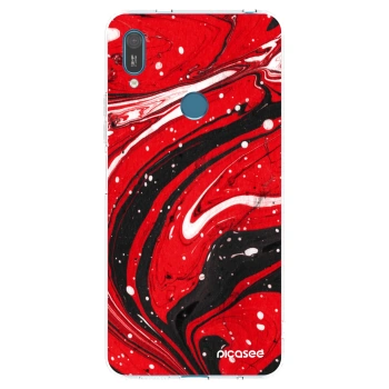 Picasee διαφανής θήκη σιλικόνης Huawei Y7 2019 - Red black