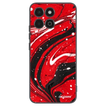 Picasee Μαύρη θήκη σιλικόνης για Honor 200 Smart 5G - Red black