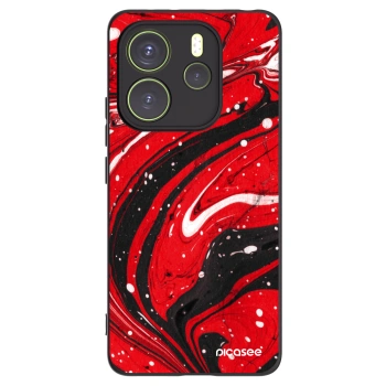 Picasee Μαύρη θήκη σιλικόνης για Xiaomi Redmi Note 14 4G - Red black