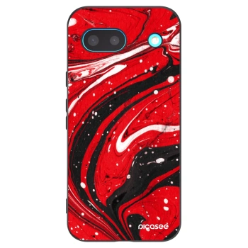 Picasee Μαύρη θήκη σιλικόνης για Google Pixel 8a - Red black