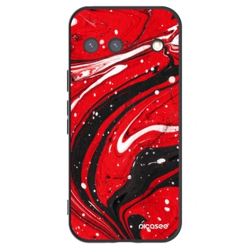 Picasee Μαύρη θήκη σιλικόνης για Google Pixel 9 - Red black