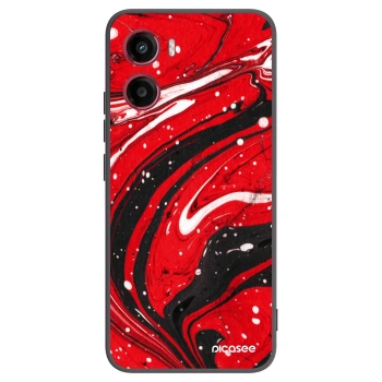 Picasee Μαύρη θήκη σιλικόνης για Motorola Moto G05 - Red black