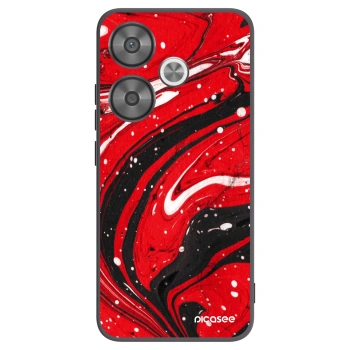 Picasee Μαύρη θήκη σιλικόνης για Xiaomi Poco F6 - Red black