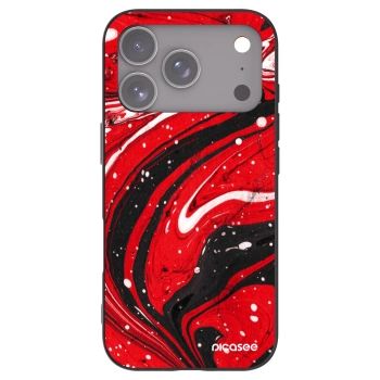 Picasee Μαύρη θήκη σιλικόνης για Apple iPhone 17 Pro - Red black