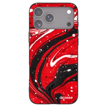 Picasee Μαύρη θήκη σιλικόνης για Apple iPhone 17 Pro Max - Red black