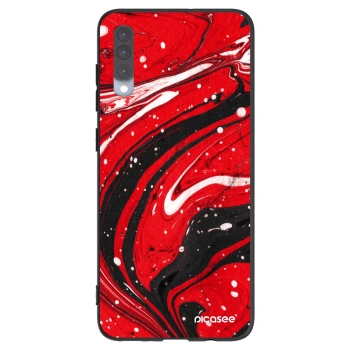 Picasee Μαύρη θήκη σιλικόνης για Samsung Galaxy A70 A705F - Red black