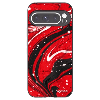 Picasee Μαύρη θήκη σιλικόνης για Google Pixel 9 Pro XL - Red black