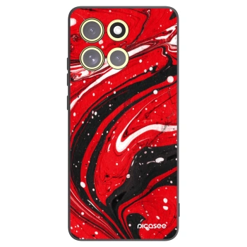 Picasee Μαύρη θήκη σιλικόνης για Motorola Moto G86 5G - Red black