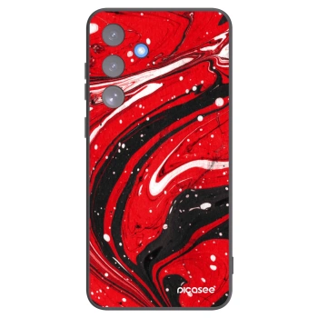 Picasee Μαύρη θήκη σιλικόνης για Samsung Galaxy S25 FE 5G - Red black