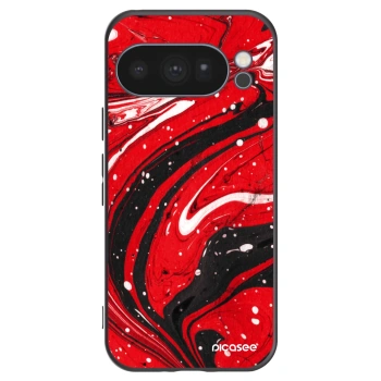 Picasee Μαύρη θήκη σιλικόνης για Google Pixel 10 Pro - Red black