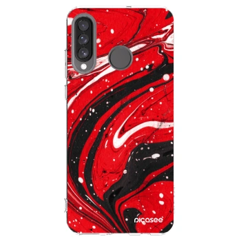 Picasee διαφανής θήκη σιλικόνης Huawei P30 Lite - Red black