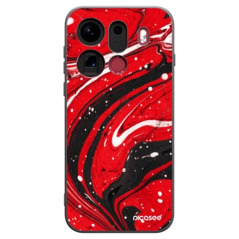 Picasee Μαύρη θήκη σιλικόνης για OPPO Find X9 Pro - Red black
