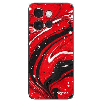 Picasee Μαύρη θήκη σιλικόνης για Motorola Edge 60 Neo 5G - Red black