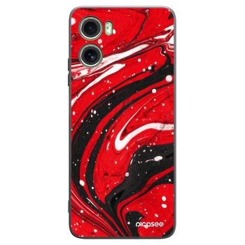 Picasee Μαύρη θήκη σιλικόνης για Motorola Moto G06 - Red black