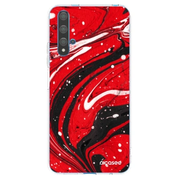 Picasee διαφανής θήκη σιλικόνης Huawei Nova 5T - Red black