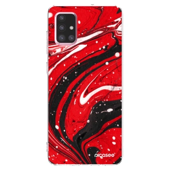 Picasee διαφανής θήκη σιλικόνης Samsung Galaxy A71 A715F - Red black