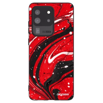 Picasee Μαύρη θήκη σιλικόνης για Samsung Galaxy S20 Ultra 5G G988F - Red black