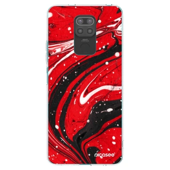 Picasee Μαύρη θήκη σιλικόνης για Xiaomi Redmi Note 9 - Red black