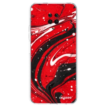 Picasee διαφανής θήκη σιλικόνης Xiaomi Redmi Note 9S - Red black
