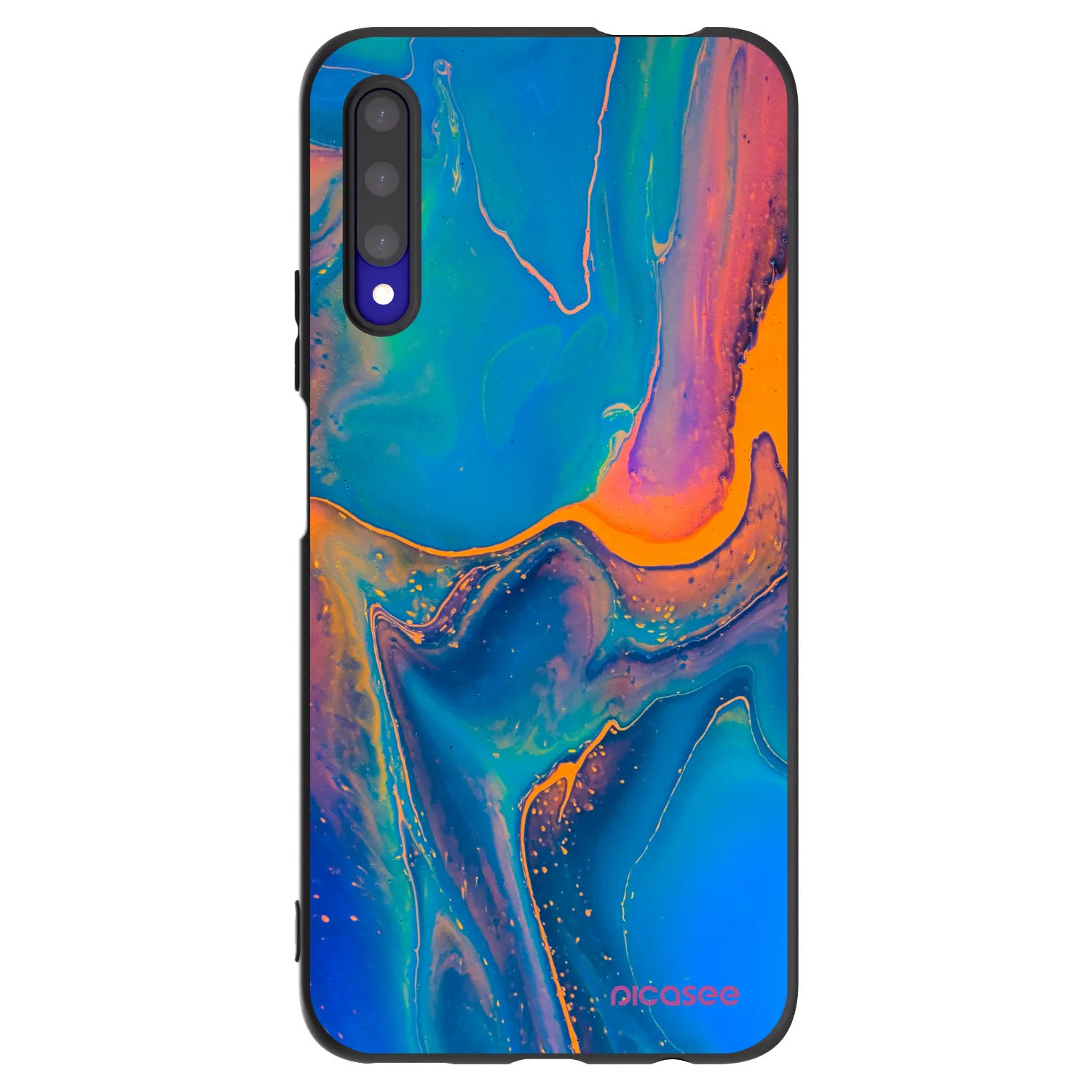 Picasee Μαύρη θήκη σιλικόνης για Honor 9X Pro - Rainbow