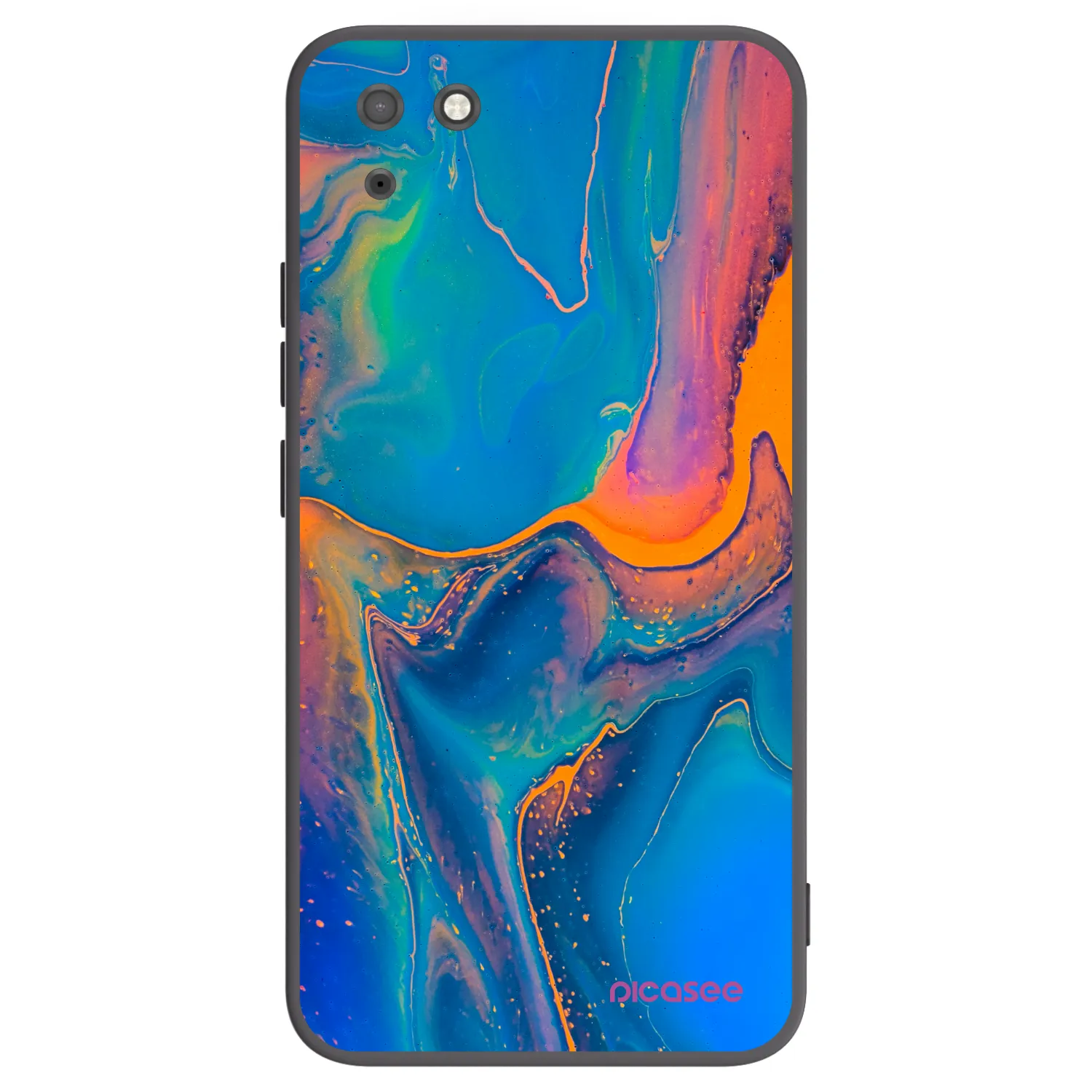 Picasee Μαύρη θήκη σιλικόνης για Huawei Y5P - Rainbow