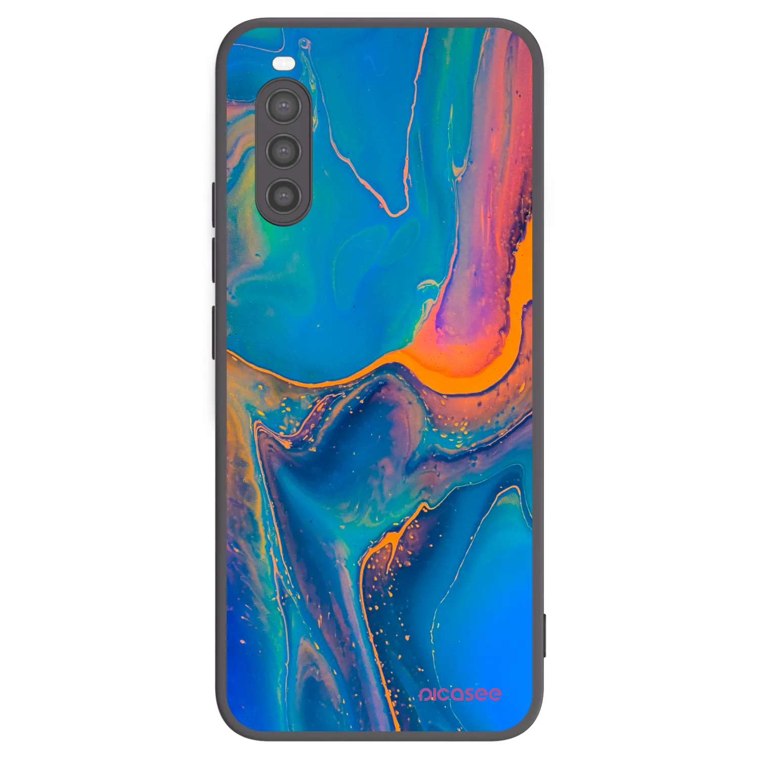 Picasee Μαύρη θήκη σιλικόνης για Sony Xperia 10 II - Rainbow