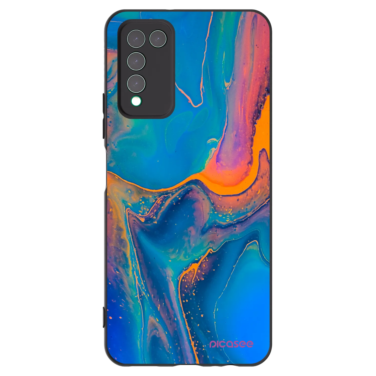 Picasee Μαύρη θήκη σιλικόνης για Honor 10X Lite - Rainbow