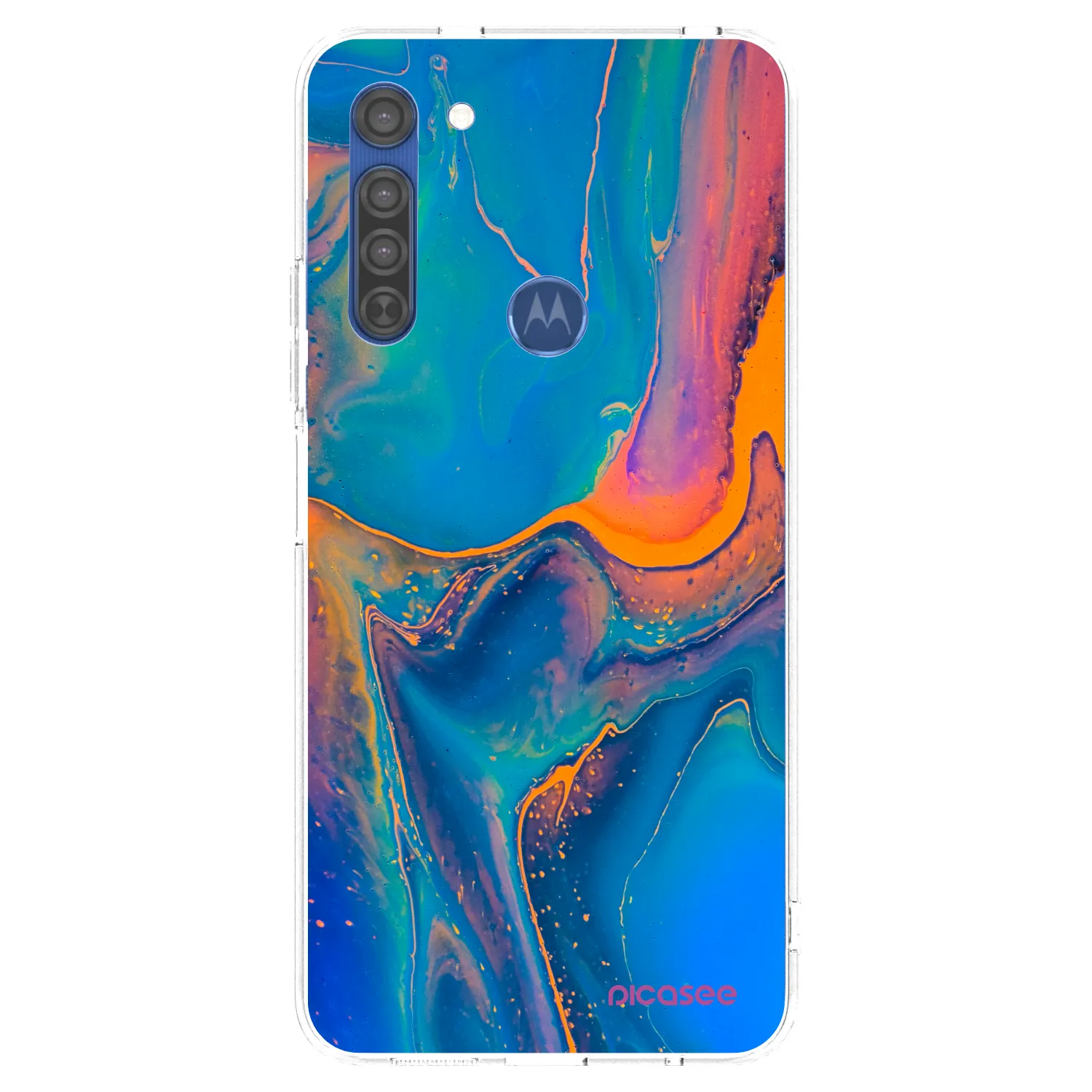 Picasee διαφανής θήκη σιλικόνης Motorola Moto G8 - Rainbow
