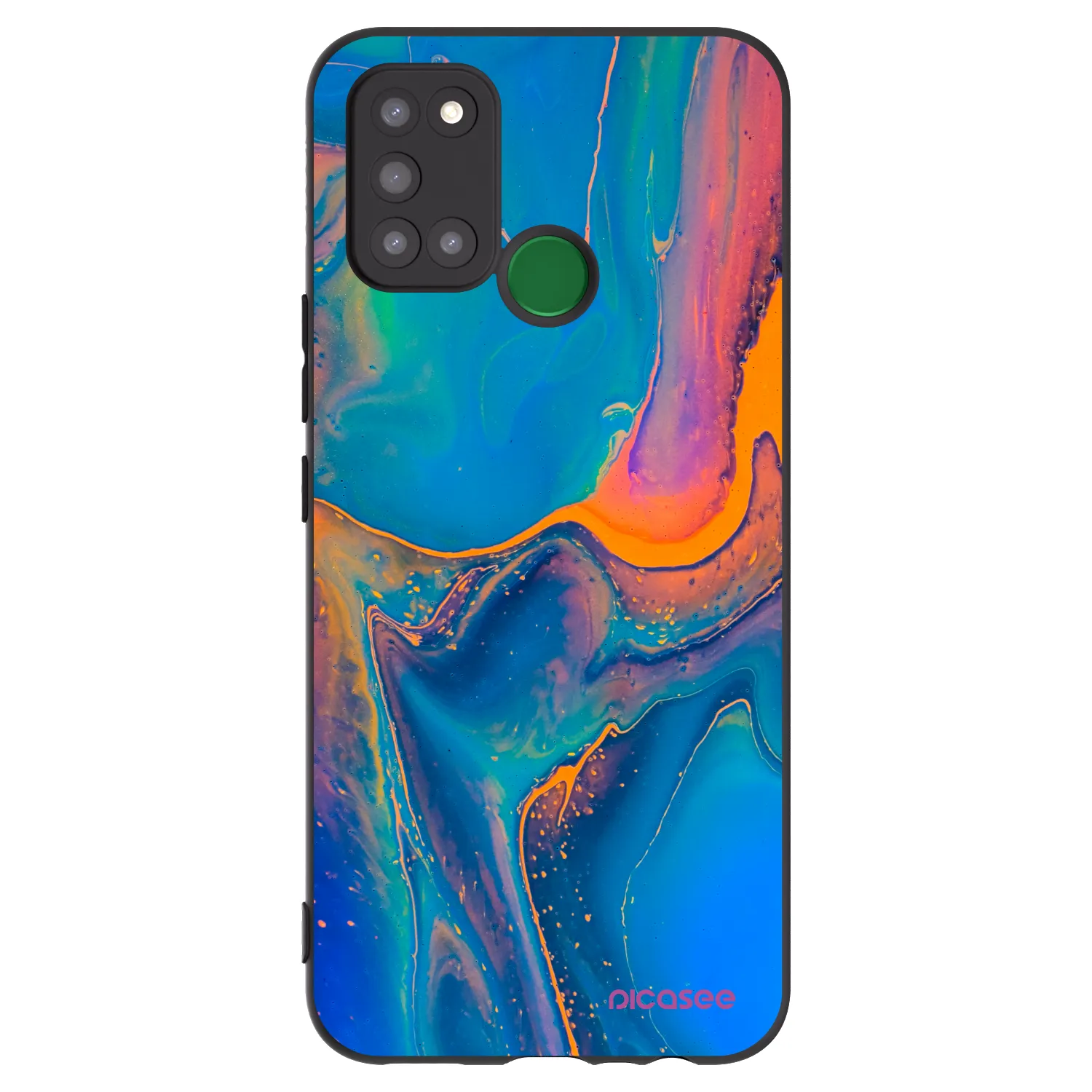 Picasee Μαύρη θήκη σιλικόνης για Realme 7i - Rainbow