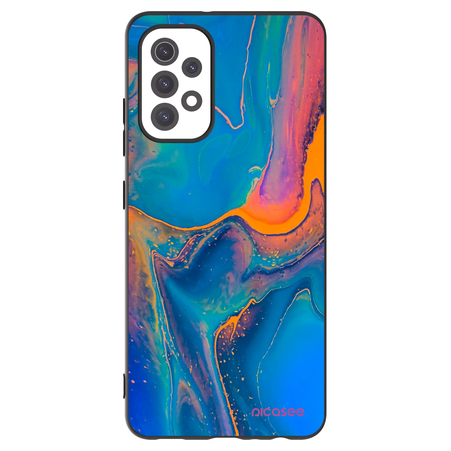 Picasee Μαύρη θήκη σιλικόνης για Samsung Galaxy A32 5G A326B - Rainbow