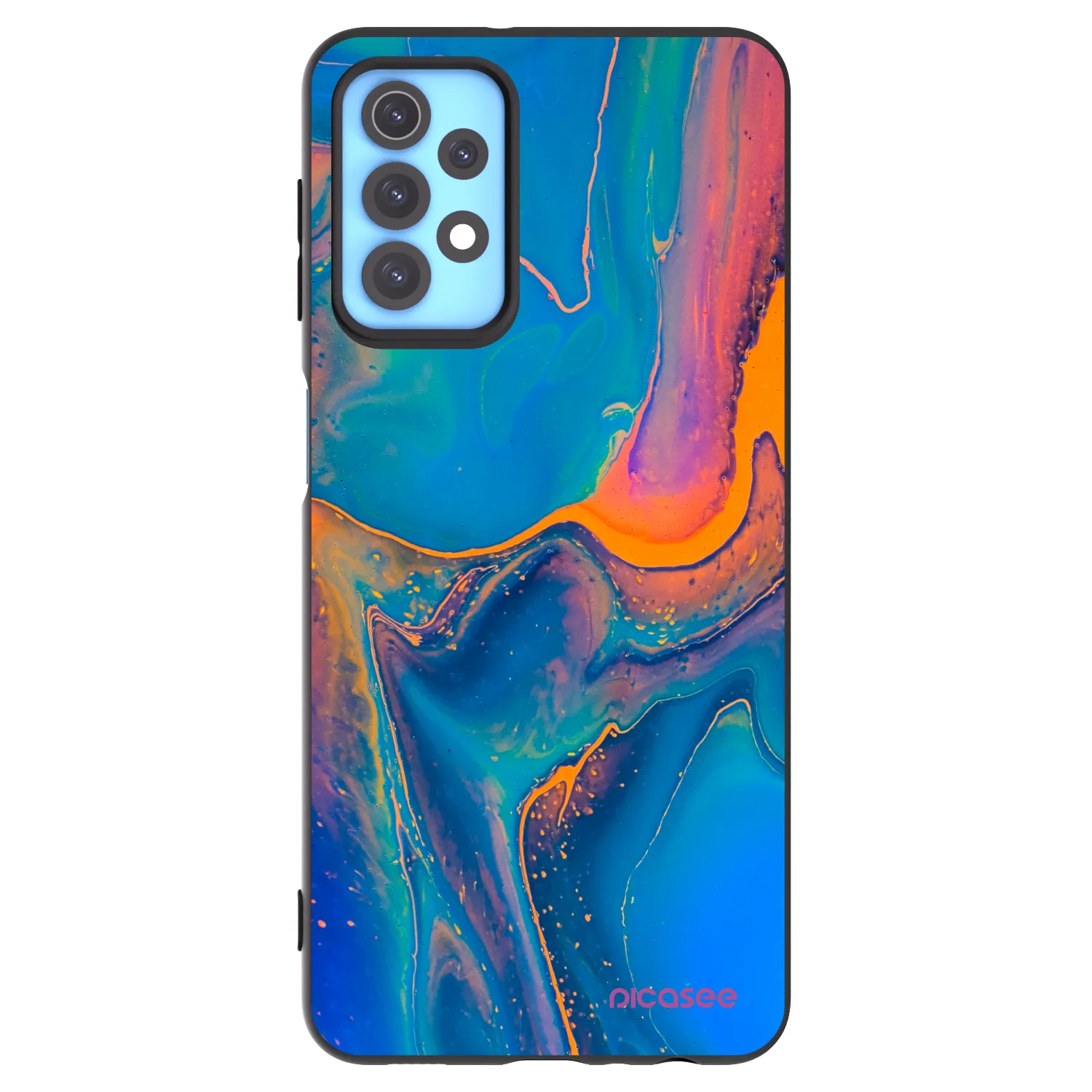 Picasee Μαύρη θήκη σιλικόνης για Samsung Galaxy A32 4G SM-A325F - Rainbow