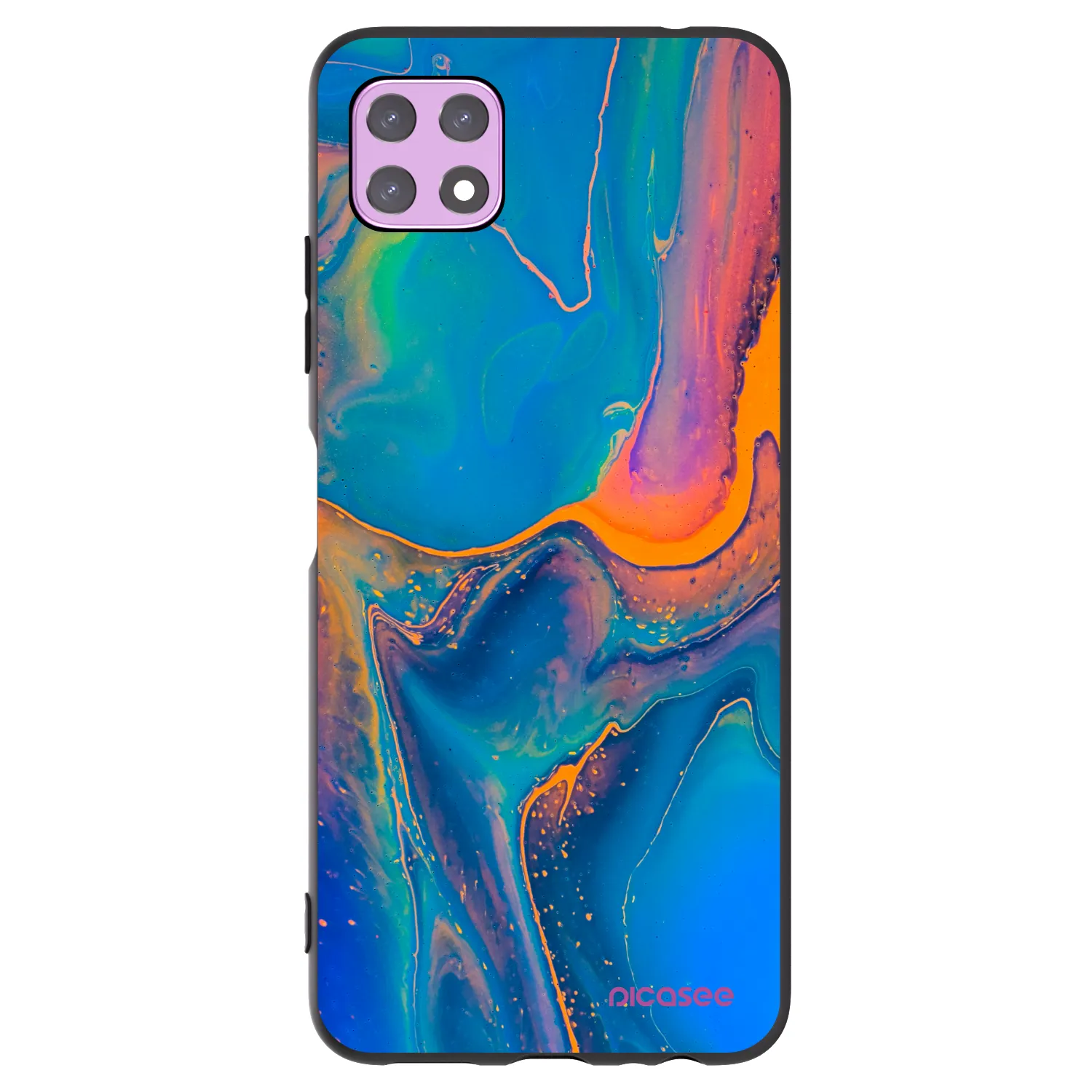 Picasee Μαύρη θήκη σιλικόνης για Samsung Galaxy A22 A226B 5G - Rainbow