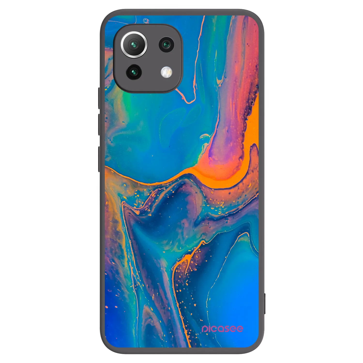 Picasee Μαύρη θήκη σιλικόνης για Xiaomi 11 Lite 5G NE - Rainbow