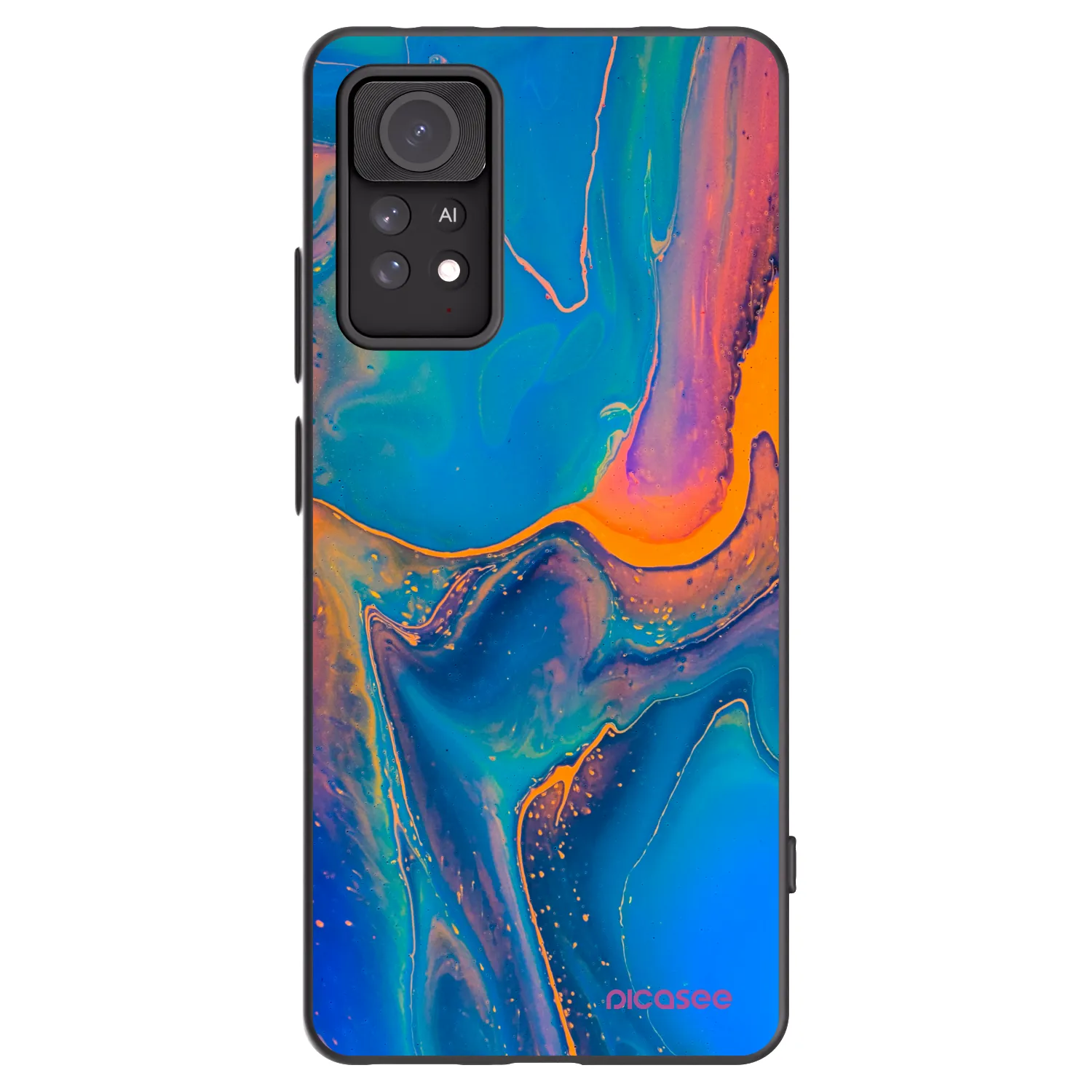 Picasee Μαύρη θήκη σιλικόνης για Xiaomi Redmi Note 11 Pro 5G - Rainbow