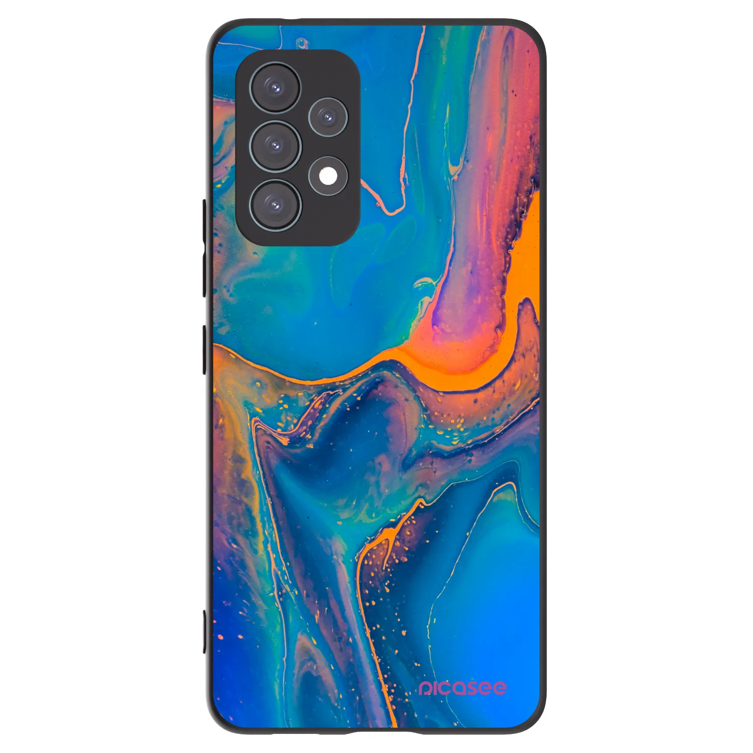 Picasee Μαύρη θήκη σιλικόνης για Samsung Galaxy A53 5G A536 - Rainbow