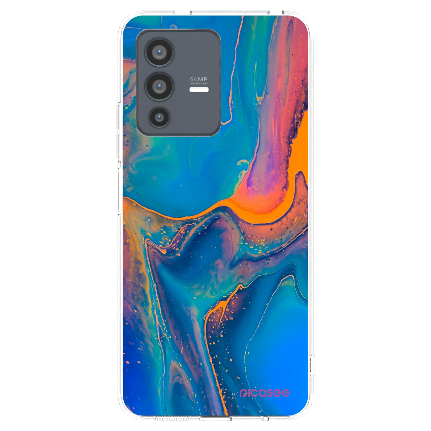 Picasee διαφανής θήκη σιλικόνης Vivo V23 5G - Rainbow