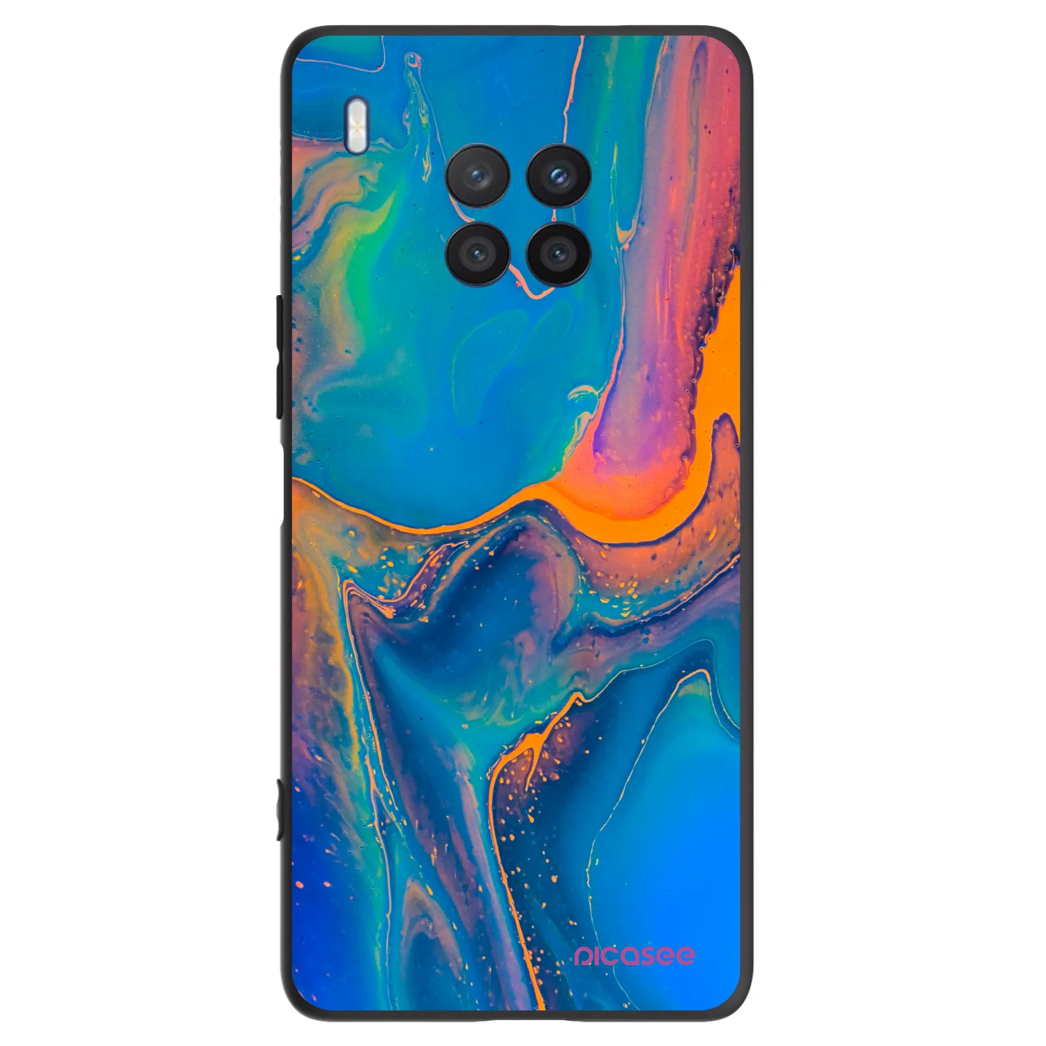 Picasee Μαύρη θήκη σιλικόνης για Honor 50 Lite - Rainbow