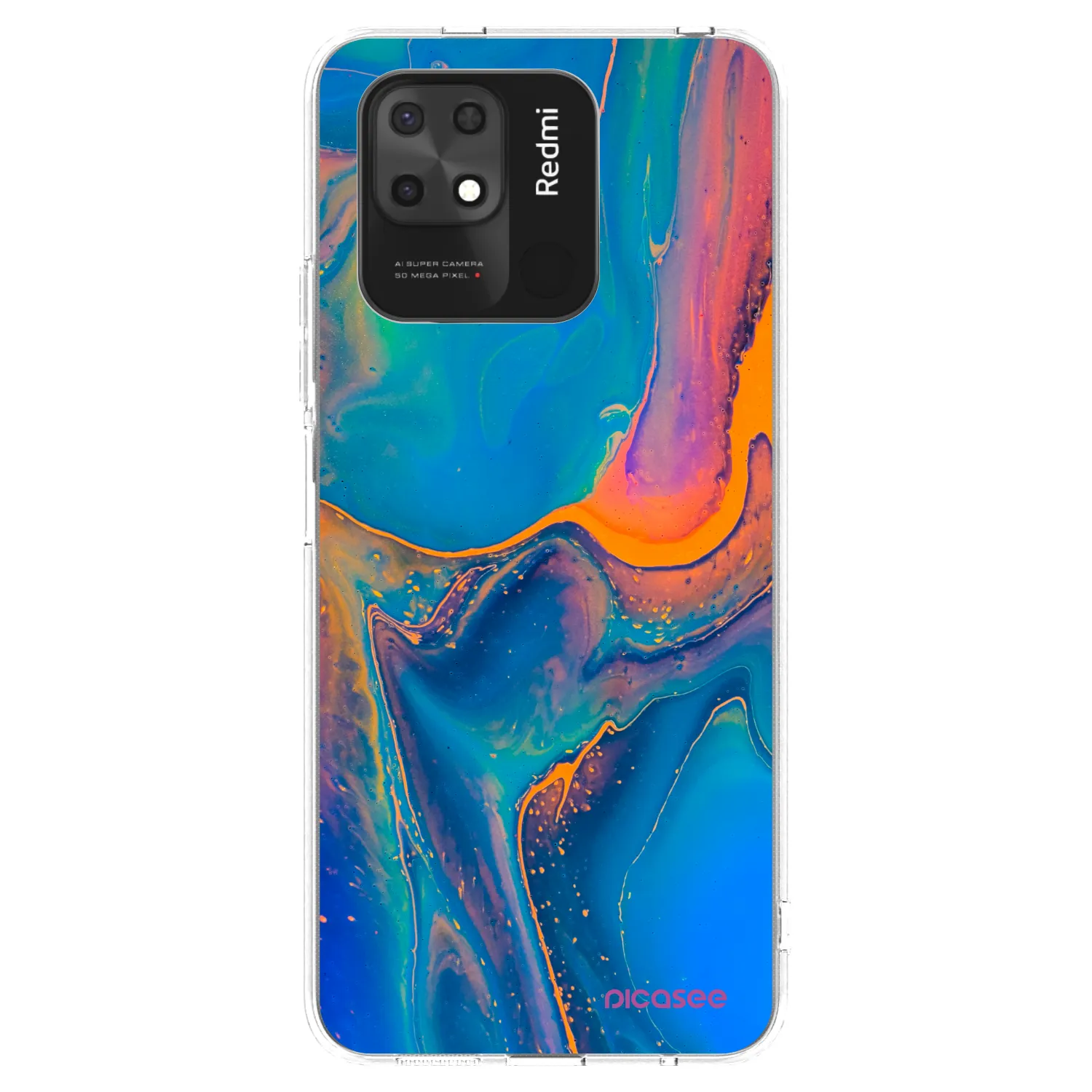 Picasee διαφανής θήκη σιλικόνης Xiaomi Redmi 10C - Rainbow